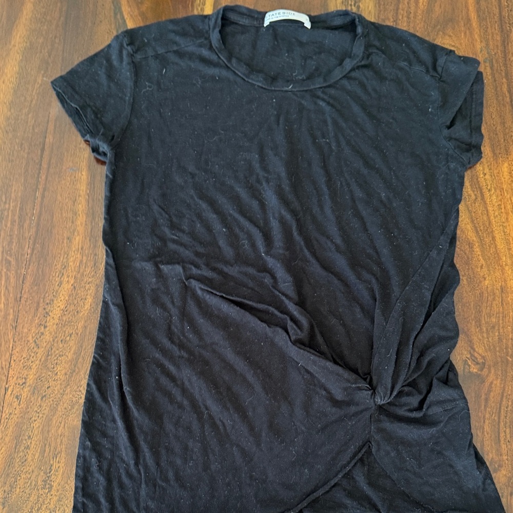 Stateside Black Short Sleeve Knot Tee
